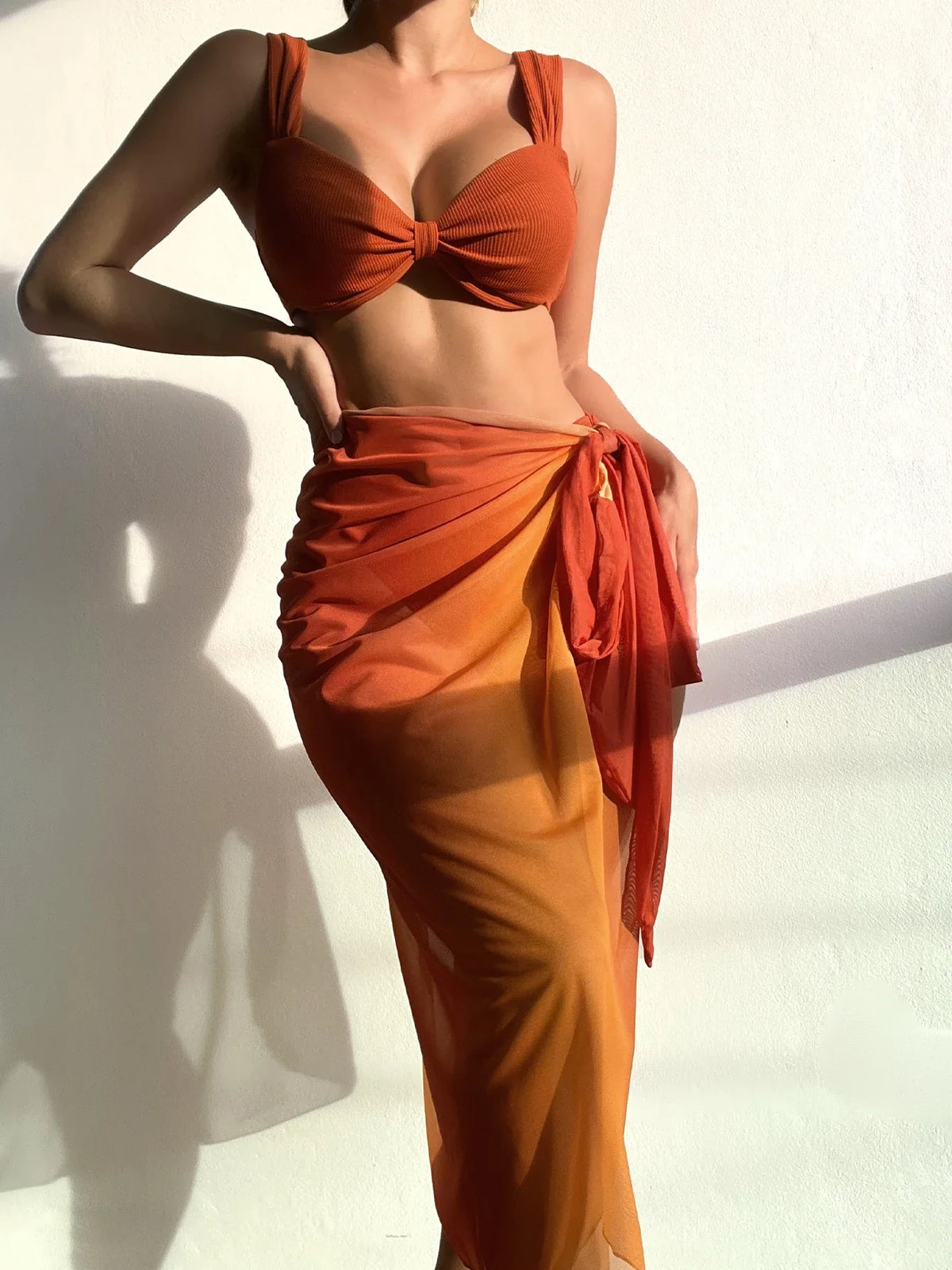 Conjunto 3 Peças Saia Ombre