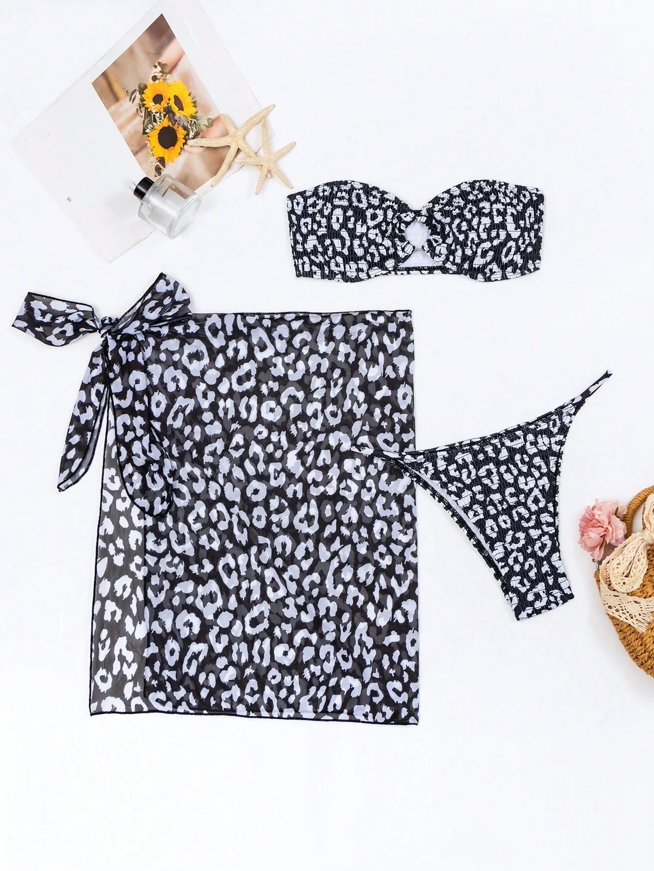 Conjunto de 3 peças Saia Tropical