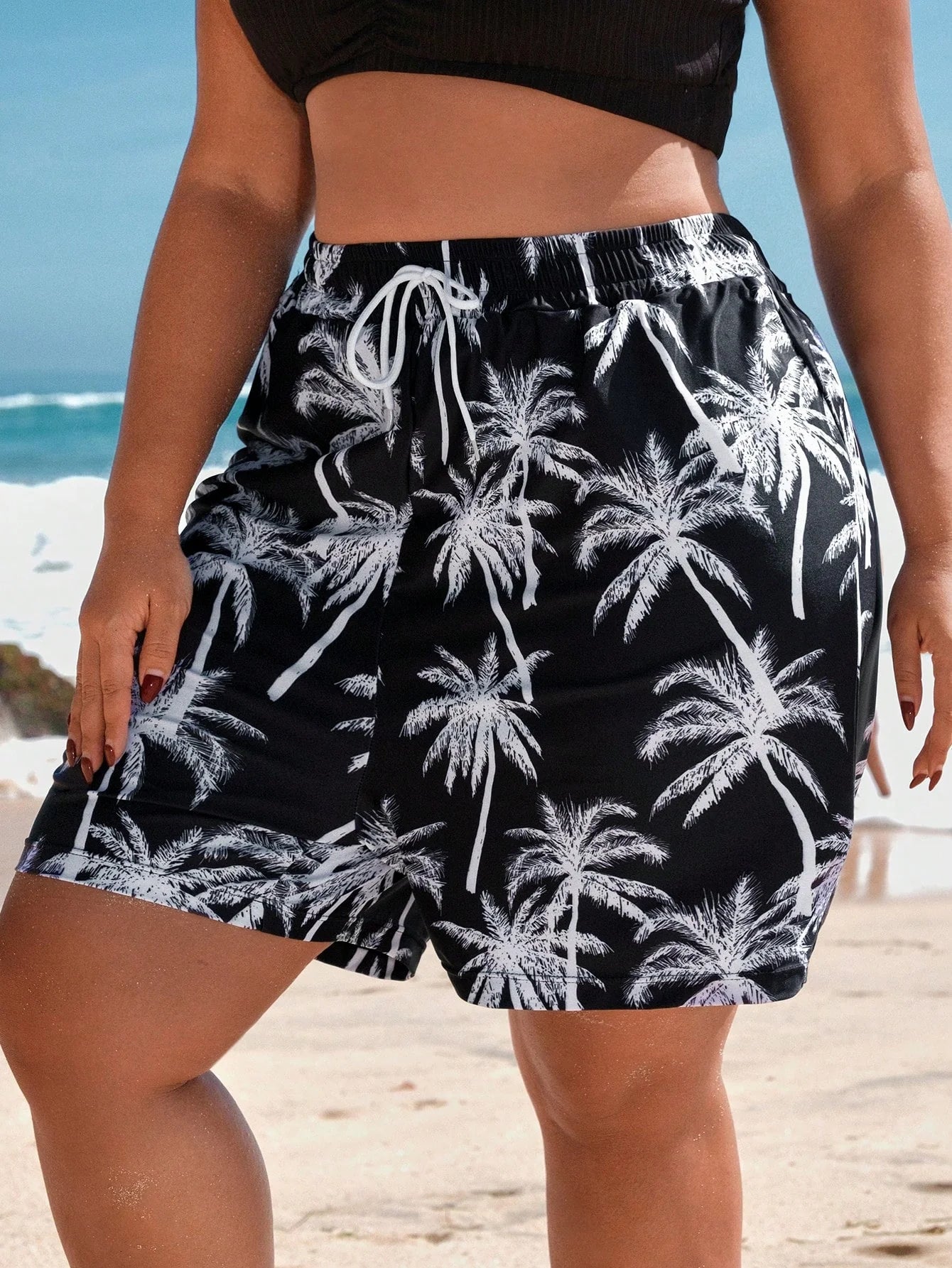 Shorts Casuais de Praia Plus Size Manu