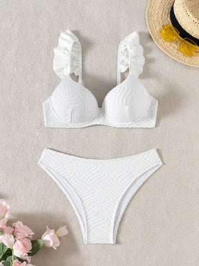 Biquíni Texturizado Com Babado