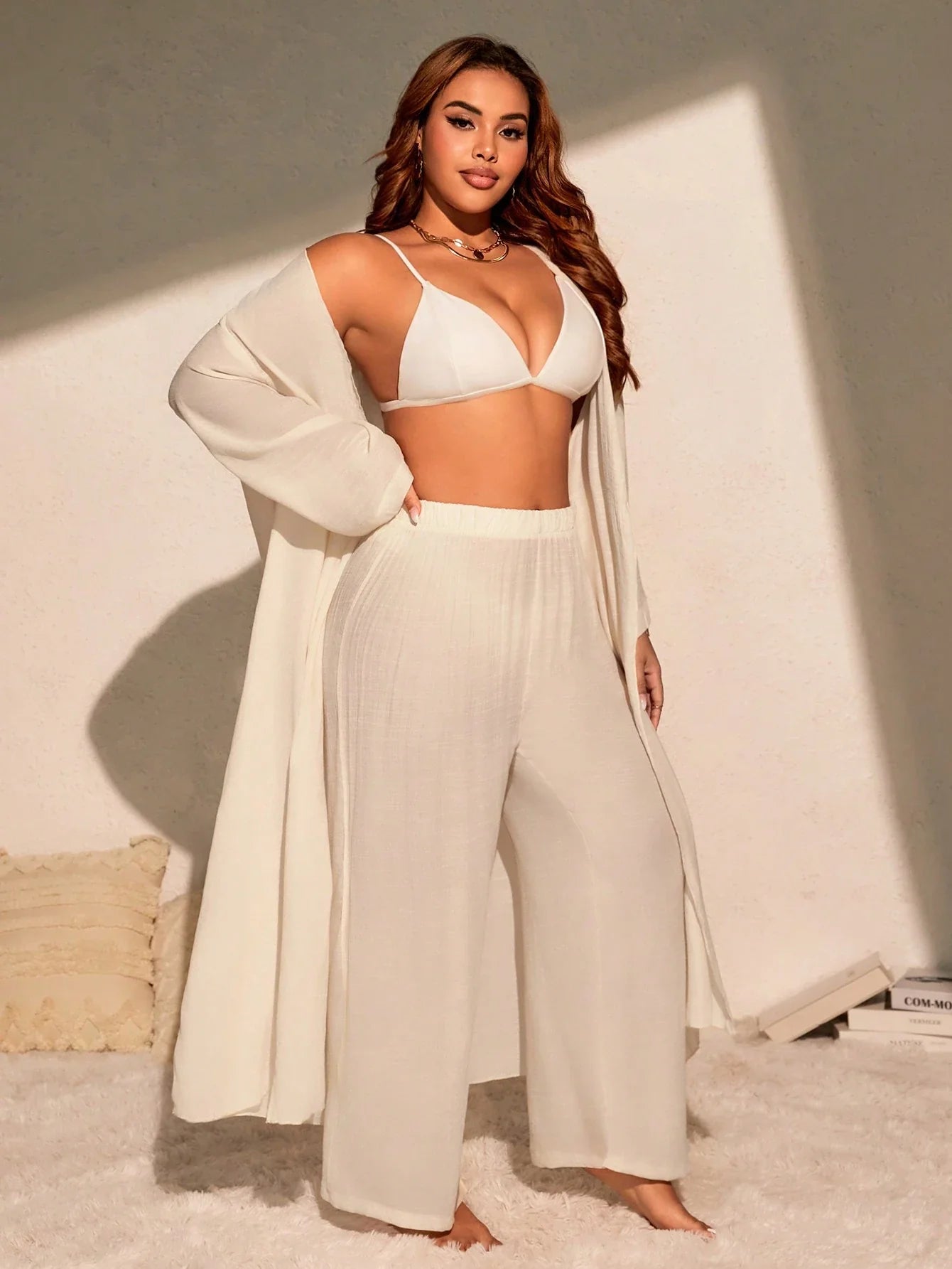 Saída 2 Peças Plus Size Casual