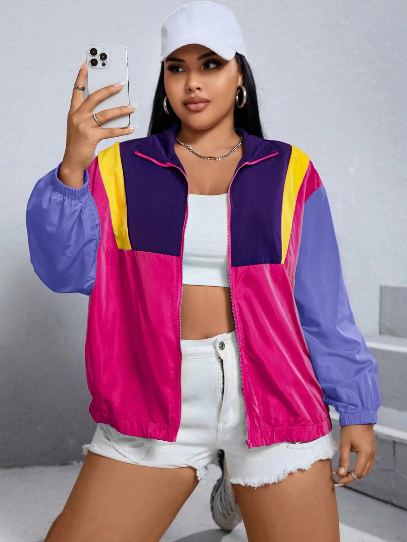 Corta-Vento Plus Size Zip Up