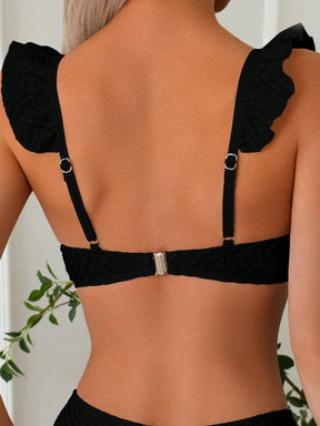 Biquíni Texturizado Com Babado