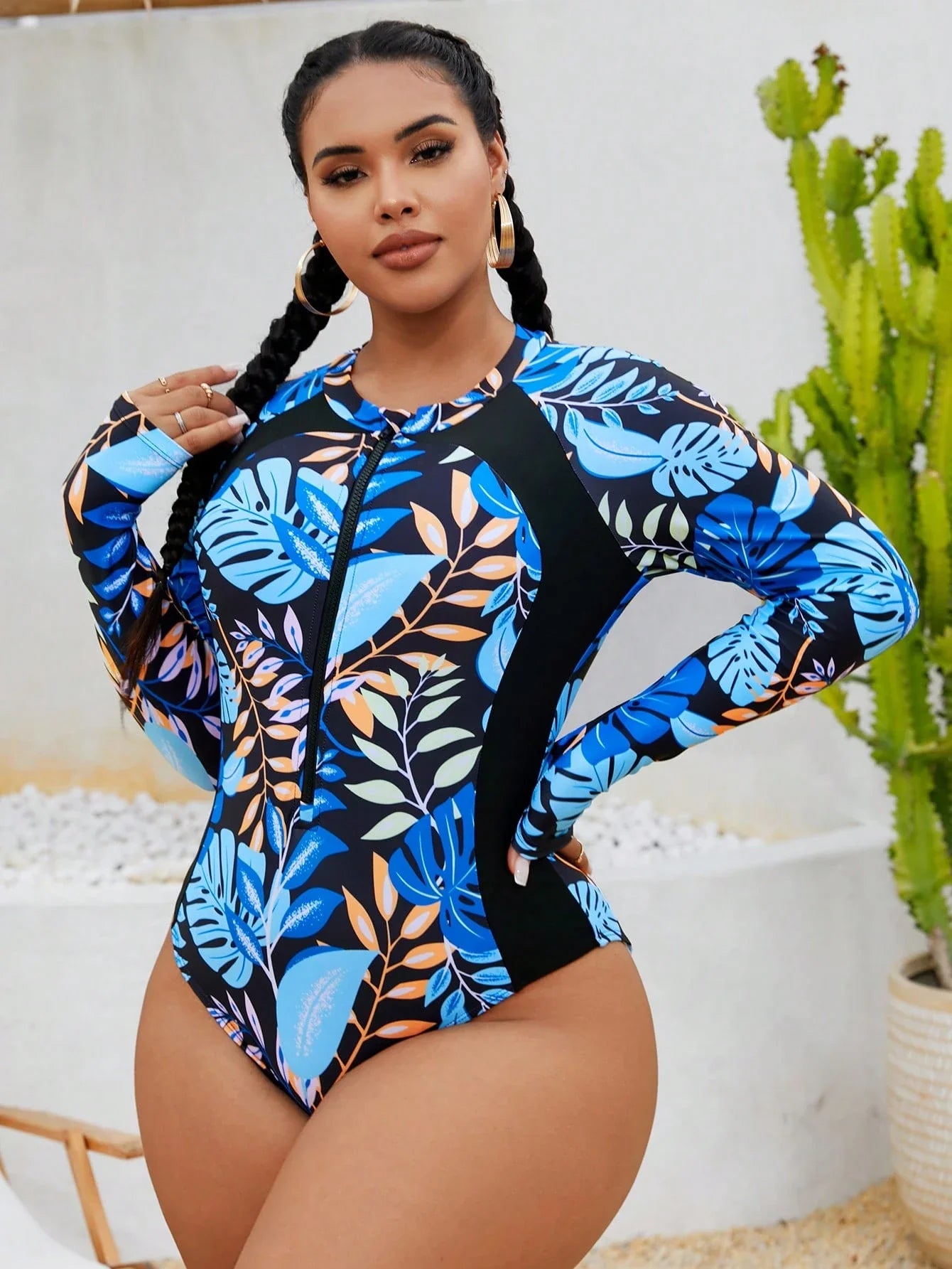 Maiô Plus Size Zíper na Frente