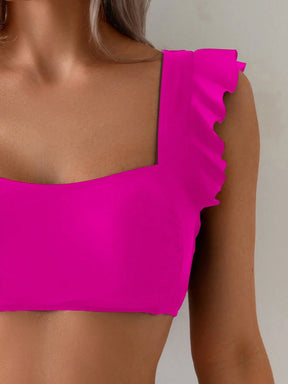 Biquíni Gola Quadrada Franzida