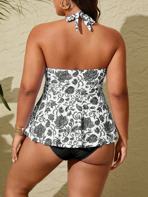 Tankini Plus Size com Estampa Paisley e Costas Nuas G2