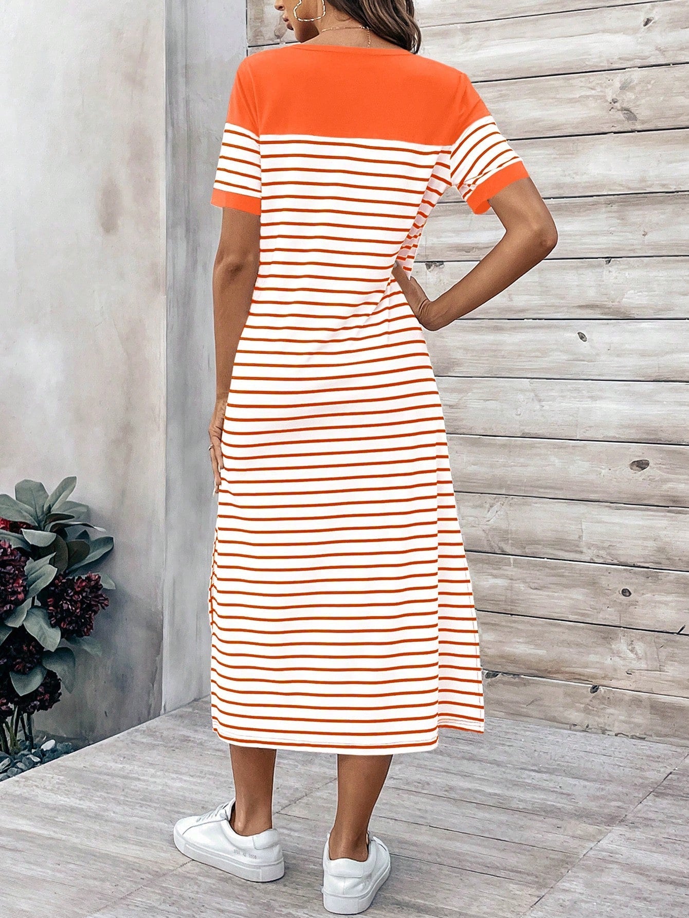 Vestido Listrado Casual Nicole