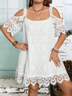 Vestido De Renda Branco Plus Size