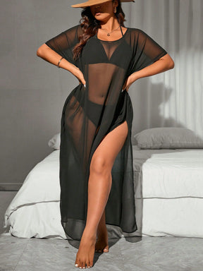 Saída de Praia Plus Size com Transparência