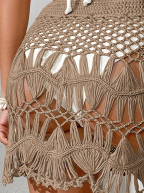 Saia de Cobertura Crochê com Cordão