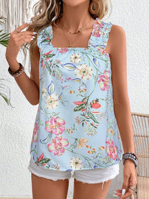 Regata Floral Com Alça Franzida Liz