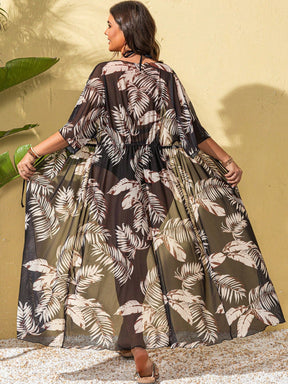 Saída de Praia Plus Size Longo Para o Verão