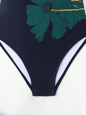 Maiô Floral de Uma Peça para Verão e Praia