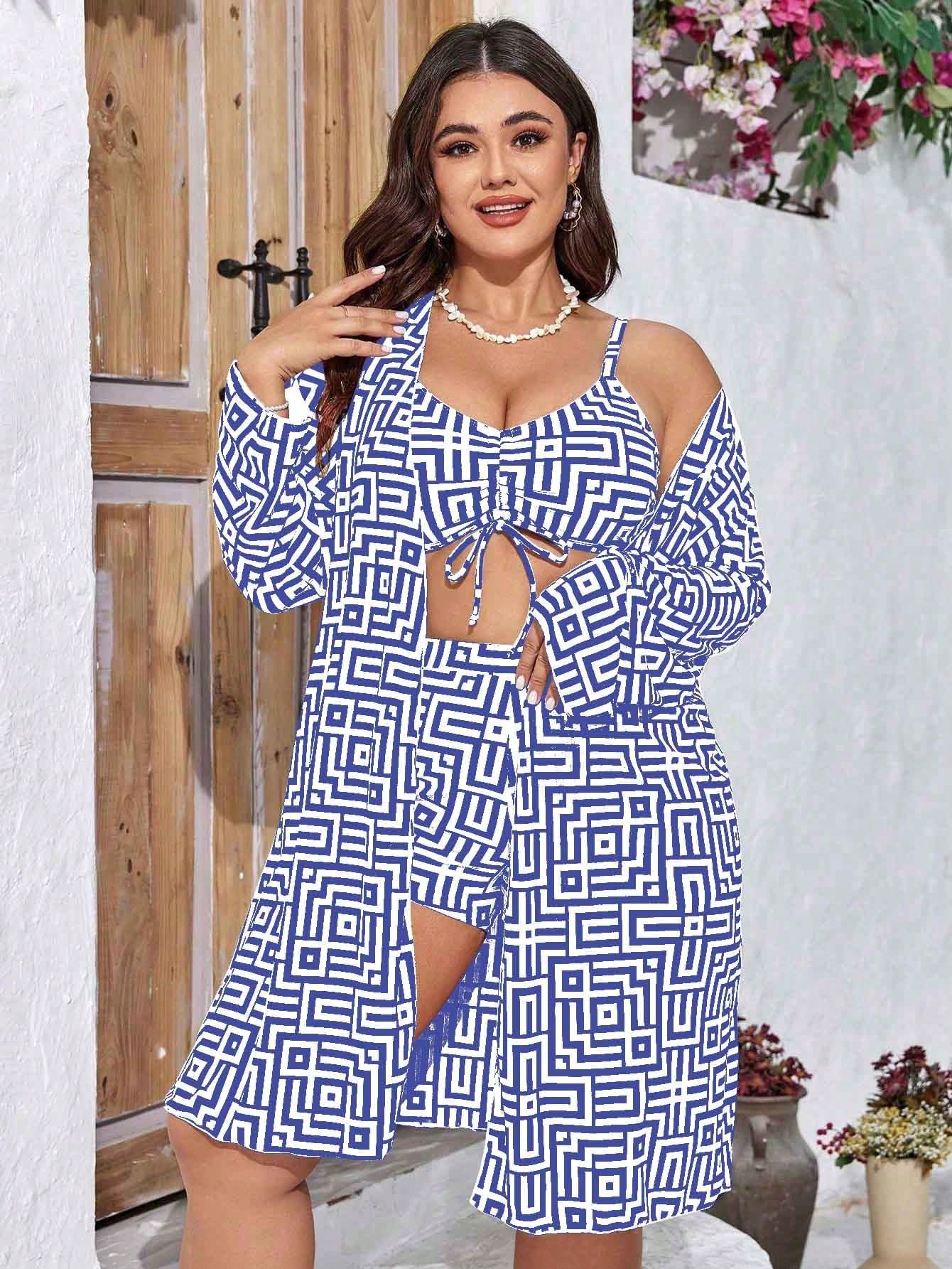 Conjunto De Biquíni Plus Size 3 Peças Yarin G3