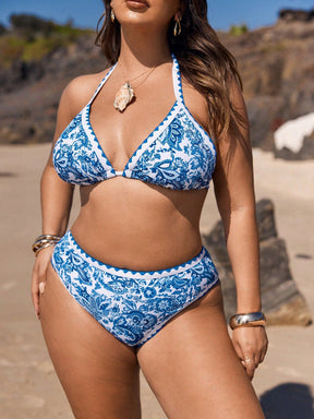 Biquíni Plus Size Azul com Amarração nas Costas G4